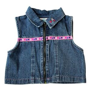 Small Steps Girl's 90s Vintage Floral Hearts Vest Sz 4T